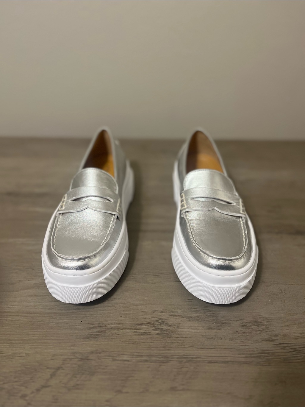 J/Slides Silver Loafers For Men